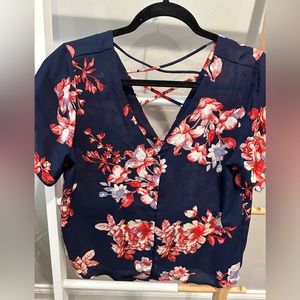 Charming Charlie Button Down Foral Blouse